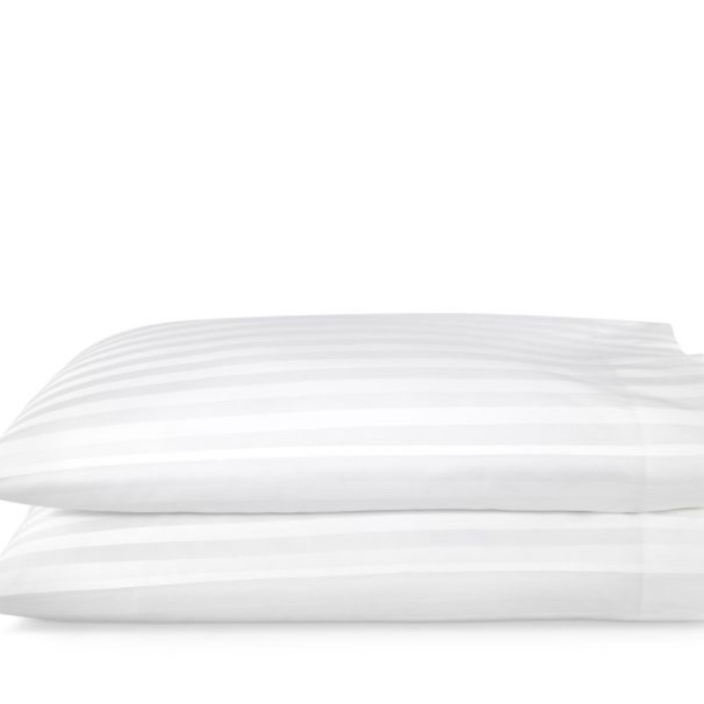 2 white striped NEW king pillowcases 550 thread count Damask Supima cotton